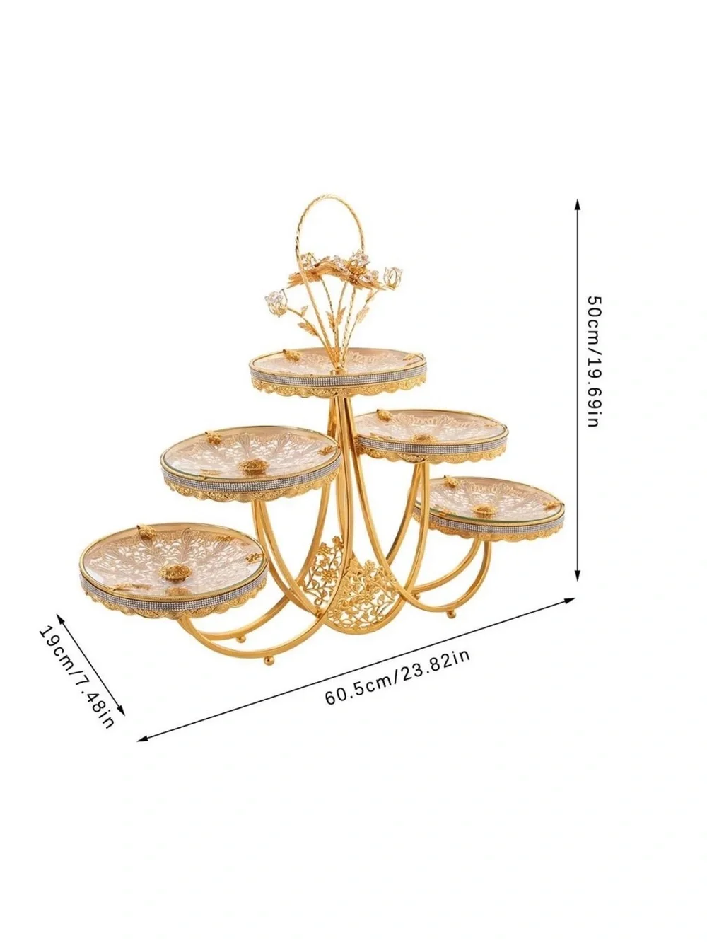 Gold 5-Tier Decorative Serving Stand